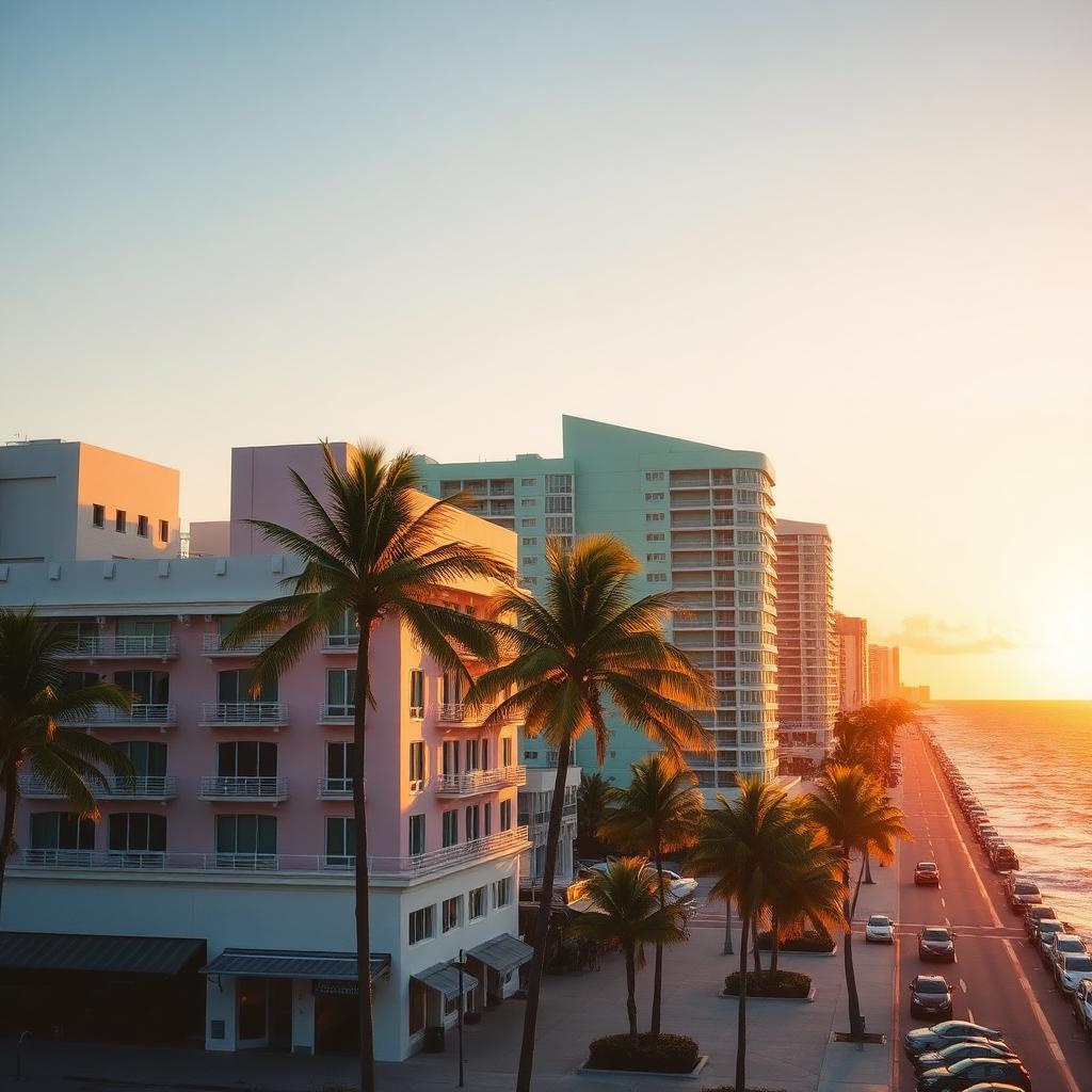 Post Instagram con vista su Miami Beach al tramonto
